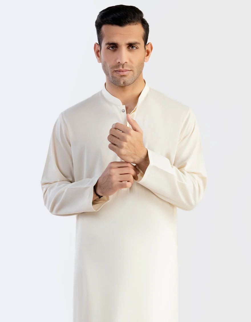 CREAM COTTON KURTA | JJK-A-US-34394/S23/DME3227-PN - Image 3