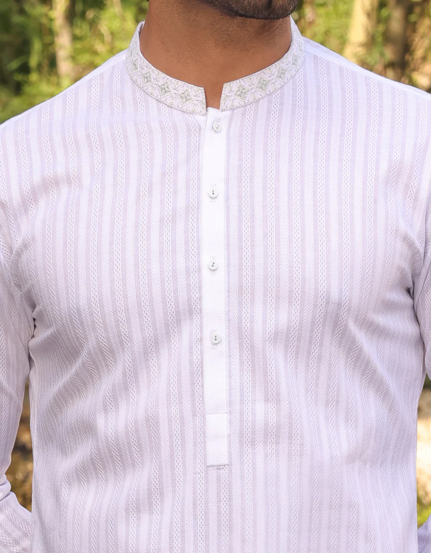 WHITE COTTON KURTA | JJK-A-US-34493/S23/JJ8897-SF - Image 2