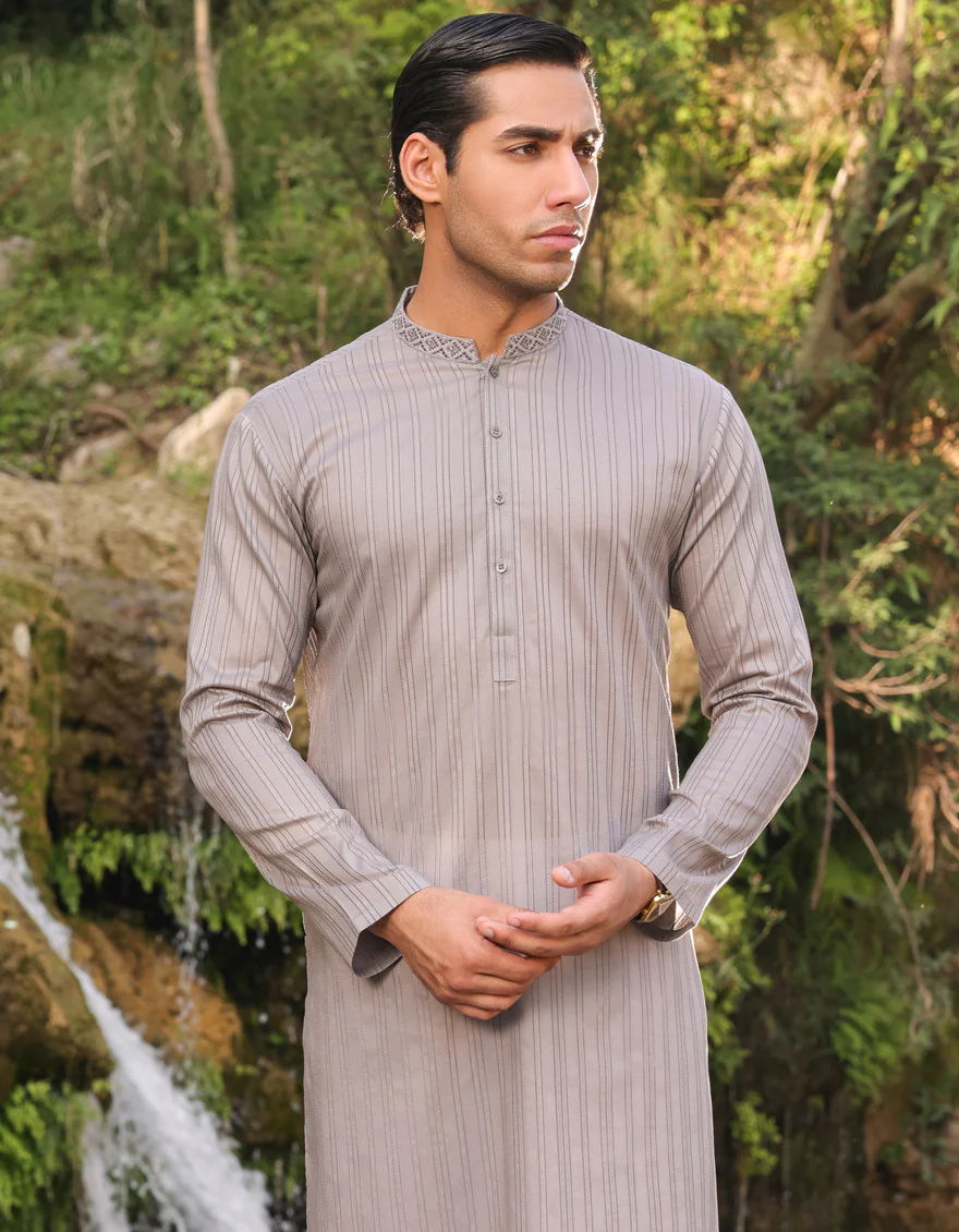 GREY COTTON KURTA | JJK-A-US-34497/S23/JJ8899-SF - Image 2