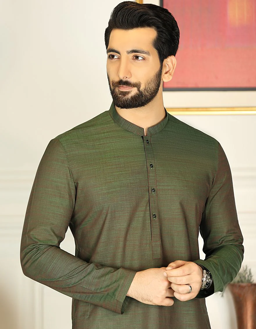 TWO TONE GREEN KURTA | JJK-A-US-36768/S21/JJ7112 - Image 3