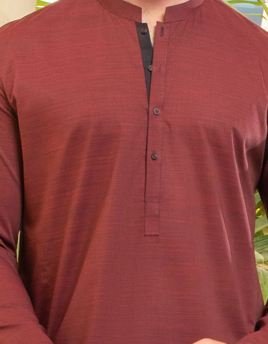 TWO TONE RED KURTA | JJK-A-US-36769/S21/JJ7112 - Image 2