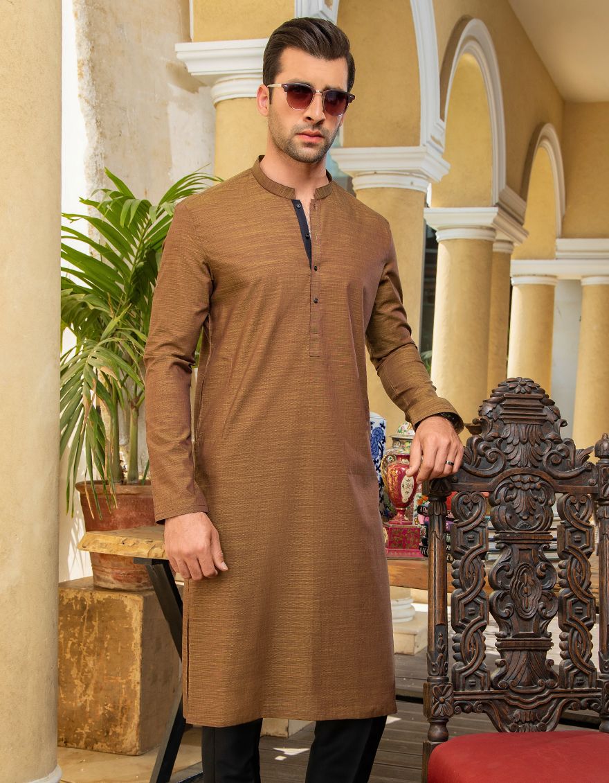 TWOTONE RUST KURTA | JJK-A-US-36770/S21/JJ7112 - Image 2