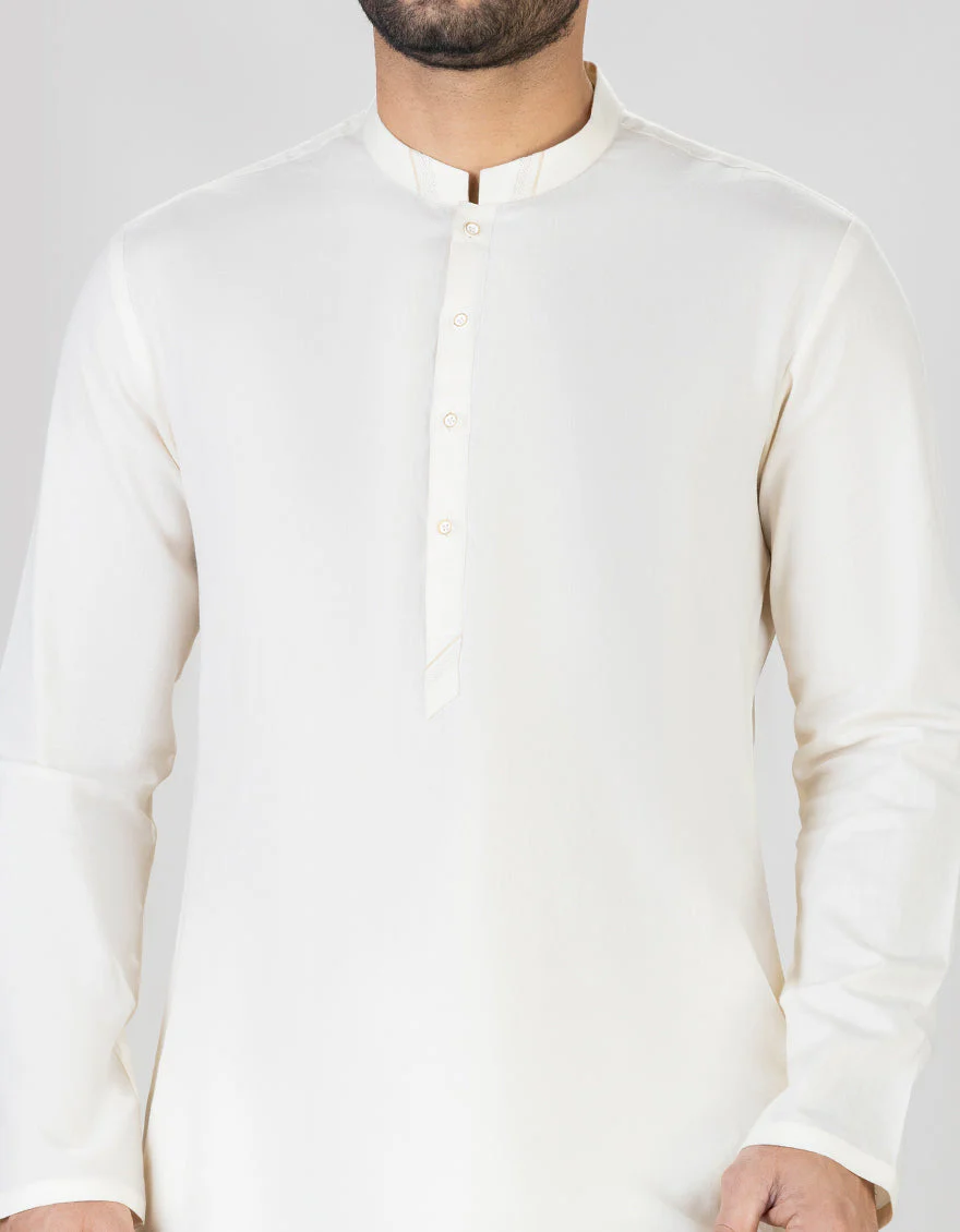 CREAM COTTON KURTA | JJK-A-US-36998/S23/DME3203-PL - Image 2