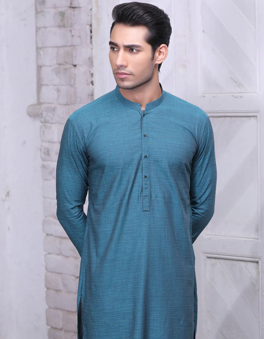 TEAL BLUE KURTA | JJK-A-US-37561/W21/JJ6974-PN - Image 2