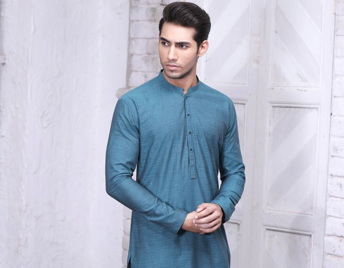 TEAL BLUE KURTA | JJK-A-US-37561/W21/JJ6974-PN - Image 5