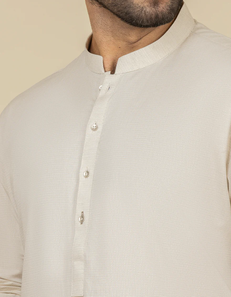 BEIGE COTTON KURTA | JJK-A-US-37649/S22/JJ8288-CL - Image 2