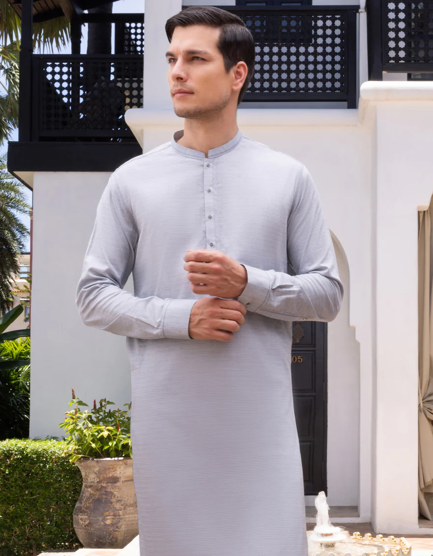 SKY BLUE COTTON KURTA | JJK-A-US-37662/S22/JJ8605-CL - Image 3