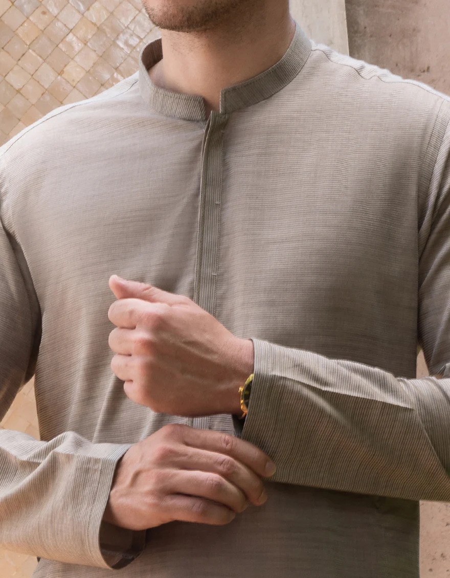 SAND COTTON KURTA | JJK-A-US-37670/W22/JJ8178-CL - Image 2