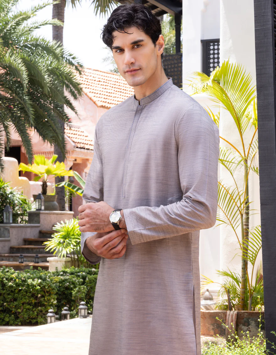 GREY COTTON KURTA | JJK-A-US-37671/W22/JJ8178-CL - Image 3