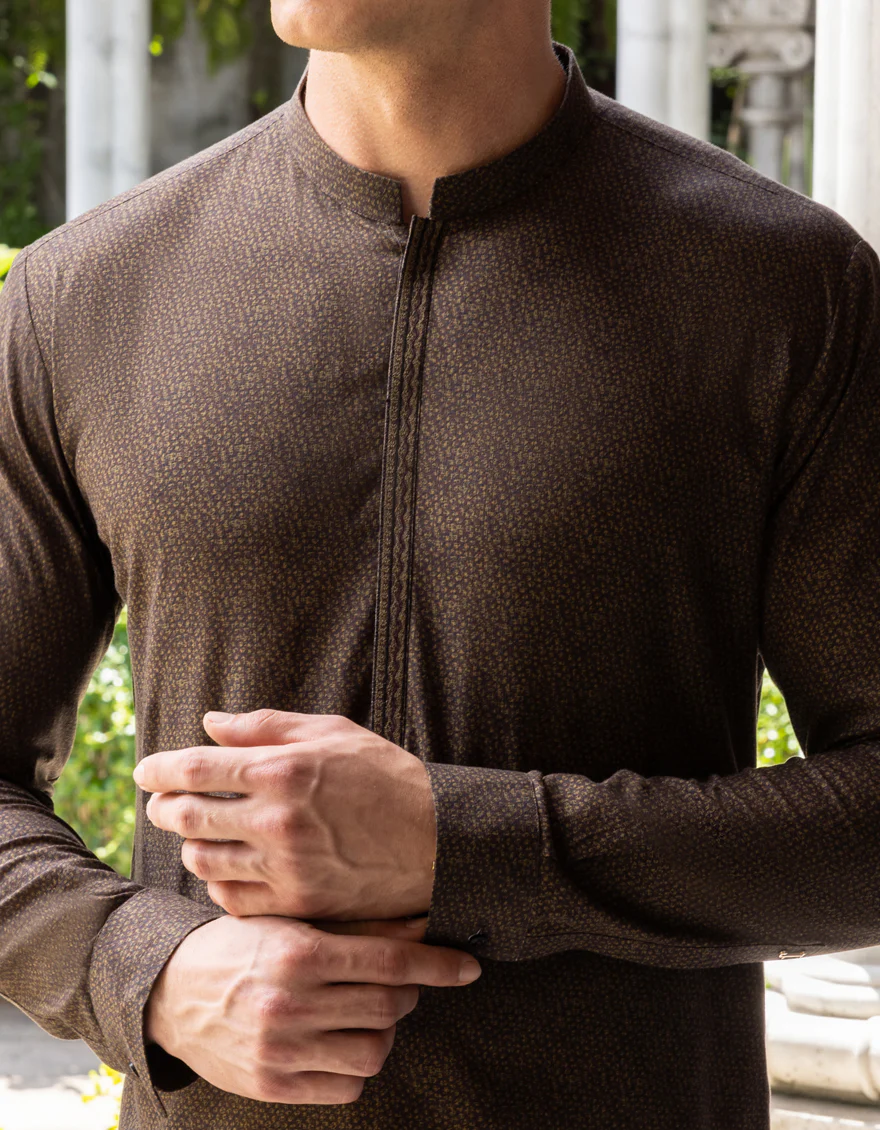 BROWN COTTON KURTA | JJK-A-US-37673/W22/JJ7611-SF - Image 2