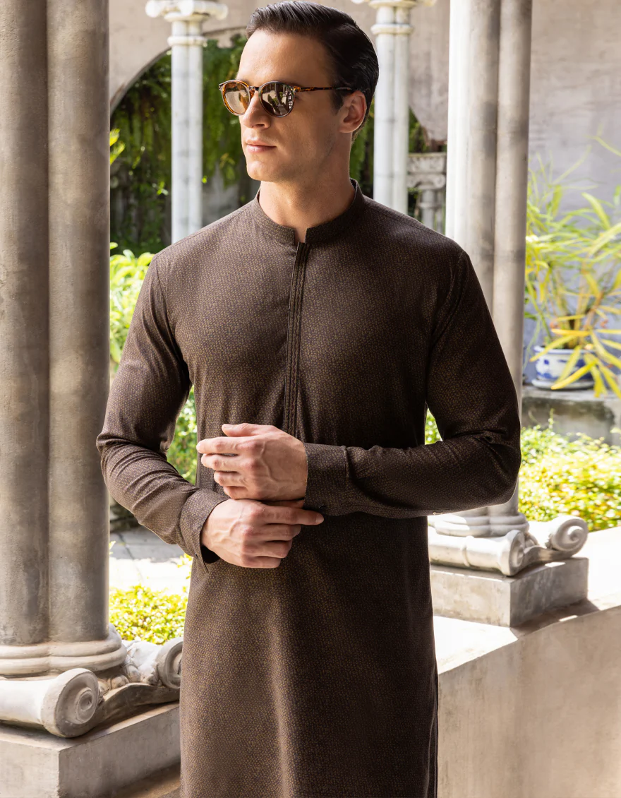 BROWN COTTON KURTA | JJK-A-US-37673/W22/JJ7611-SF - Image 3