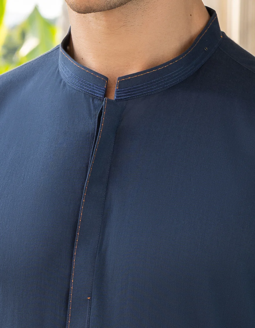 BLUE COTTON KURTA | JJK-A-US-37684/S23/JJ7636-CL - Image 3
