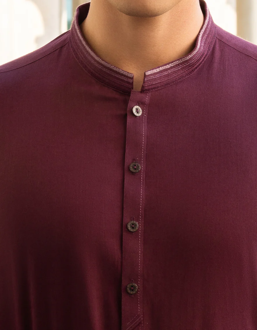 DULL MAROON KURTA | JJK-A-US-37687/S23/JJ7636-CL - Image 2