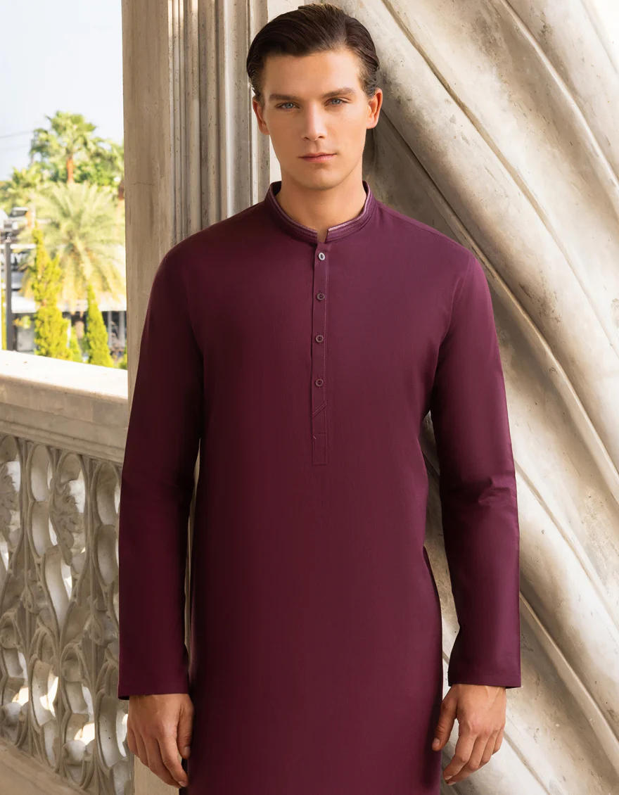 DULL MAROON KURTA | JJK-A-US-37687/S23/JJ7636-CL - Image 3