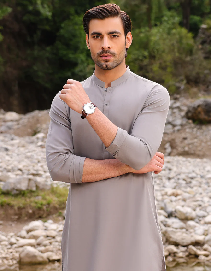 GREY COTTON KURTA | JJK-A-US-37753/S23/DME3215-PN - Image 2