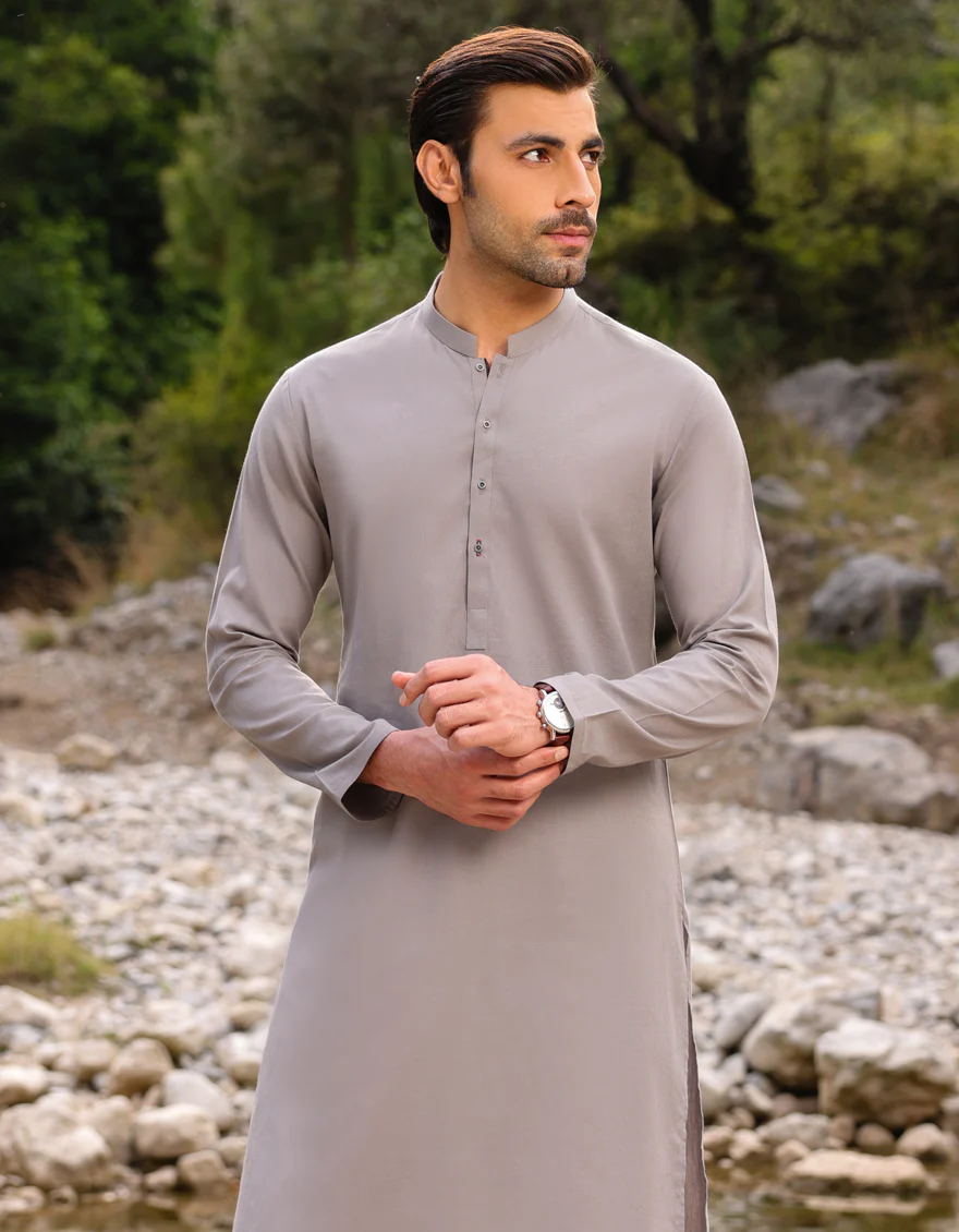 GREY COTTON KURTA | JJK-A-US-37753/S23/DME3215-PN - Image 3