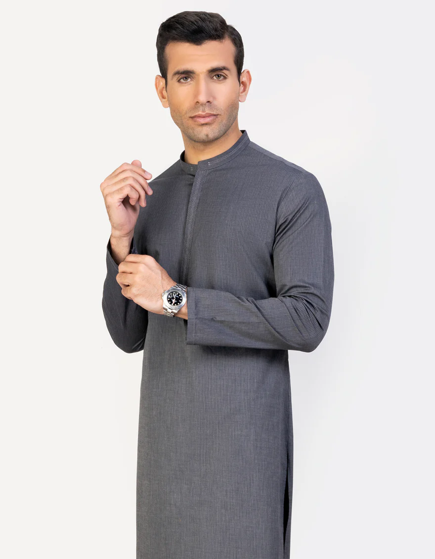 CHARCOAL COTTON KURTA | JJK-A-US-37759/S23/JJ8945-CL - Image 3