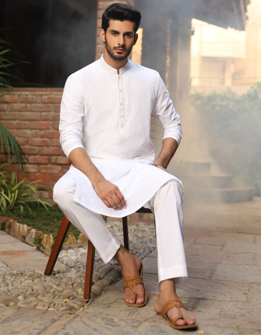 PEARL WHITE KURTA | JJK-A-US-40008/S20/JJ6837 - Image 2
