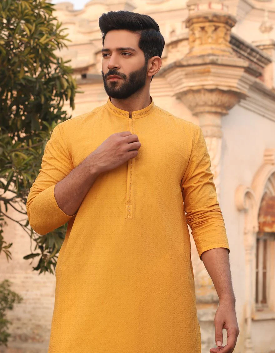 OCHRE KURTA | JJK-A-US-40057/S21/JJ6837 - Image 2