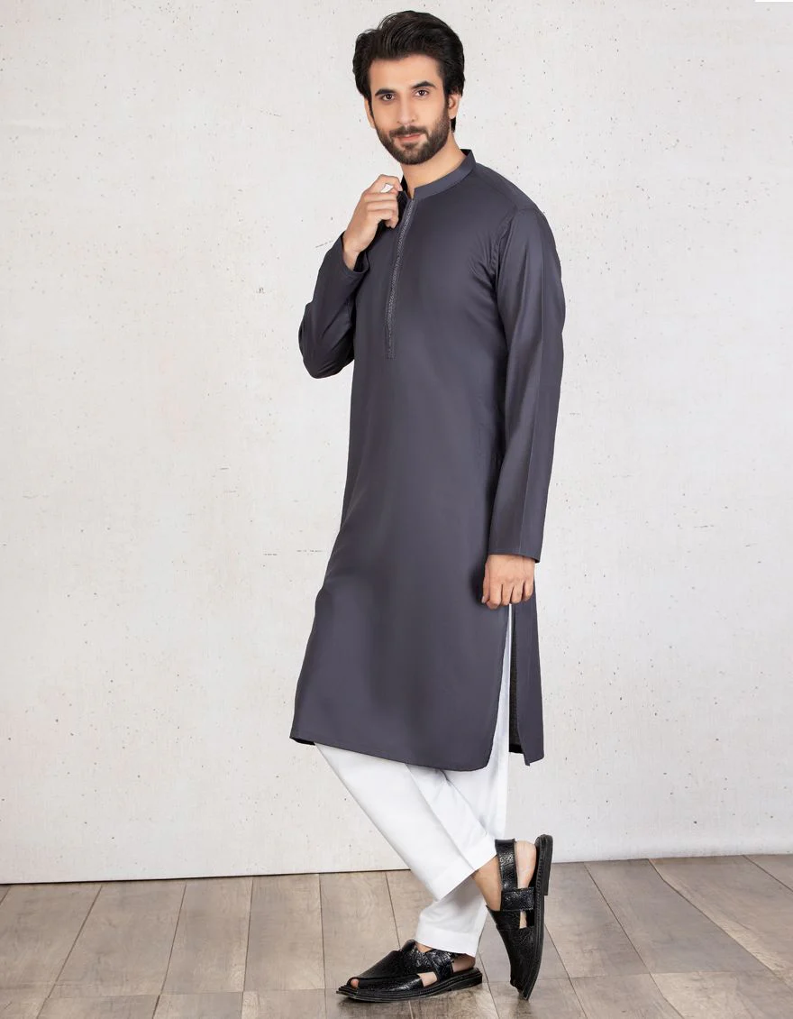 CHARCOAL GREY KURTA | JJK-A-US-40058-R1/S21/JJ7043-FL - Image 2