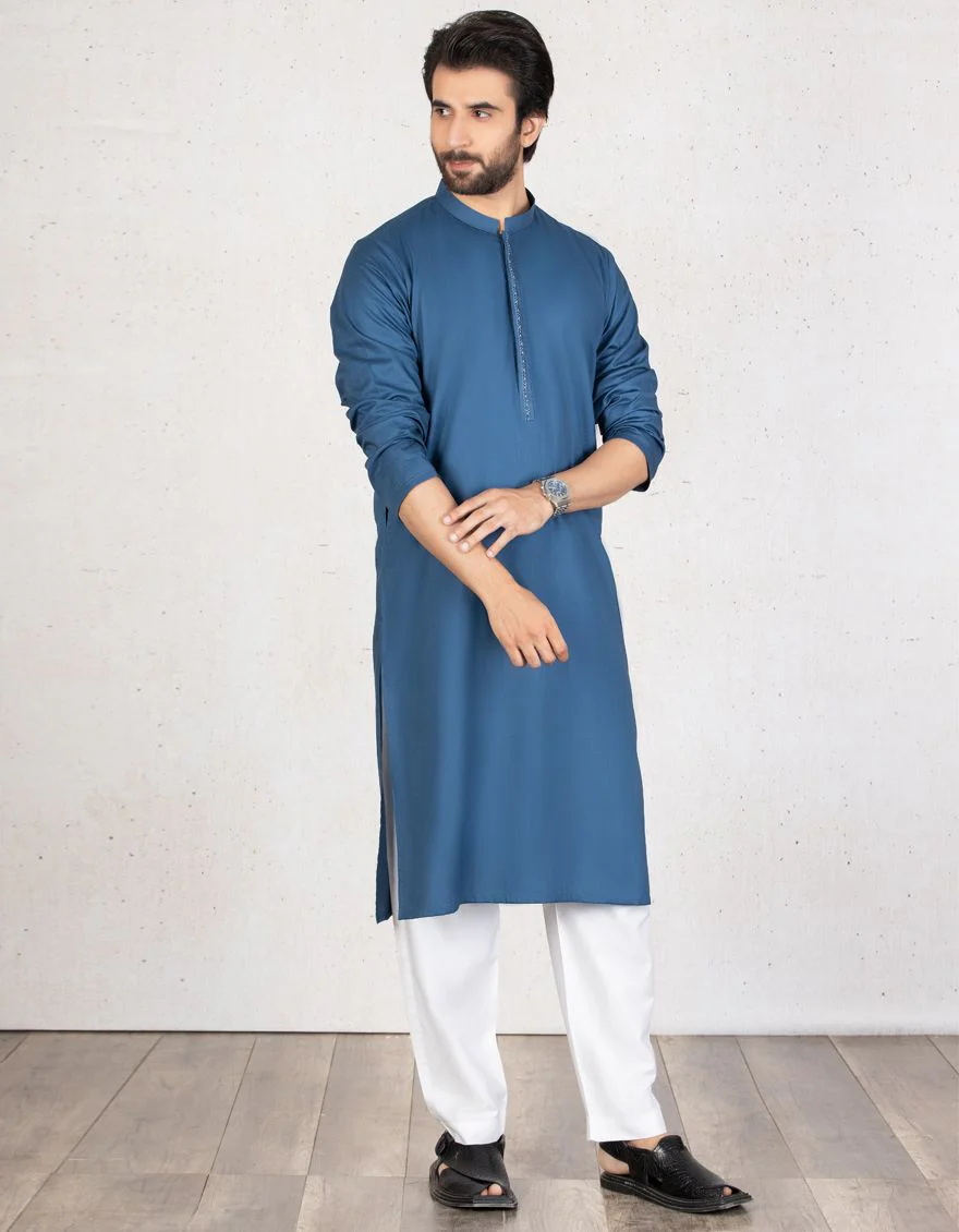 PALE BLUE KURTA | JJK-A-US-40058-R2/S21/JJ6956-FL - Image 2