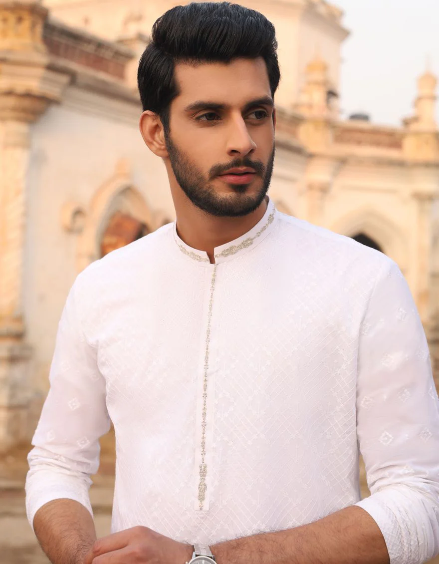 MILKY WHITE KURTA | JJK-A-US-40059/S21/JJ6837 - Image 3