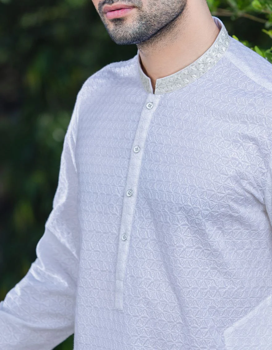 WHITE KURTA | JJK-A-US-40129/S21/JJ7210-FL - Image 2