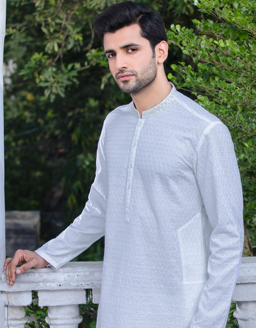 WHITE KURTA | JJK-A-US-40129/S21/JJ7210-FL - Image 3