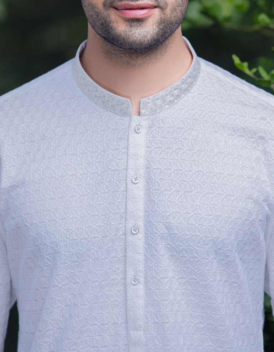 WHITE KURTA | JJK-A-US-40129/S21/JJ7210-FL - Image 4