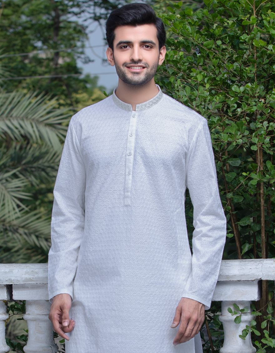 WHITE KURTA | JJK-A-US-40129/S21/JJ7210-FL - Image 6