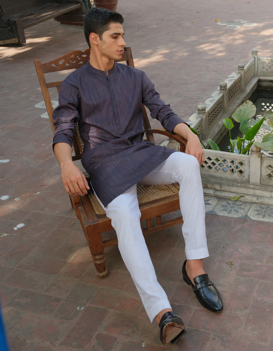 MULTI-GREY COTTON KURTA | JJK-A-US-40286/S22/JJ7116-PN - Image 3