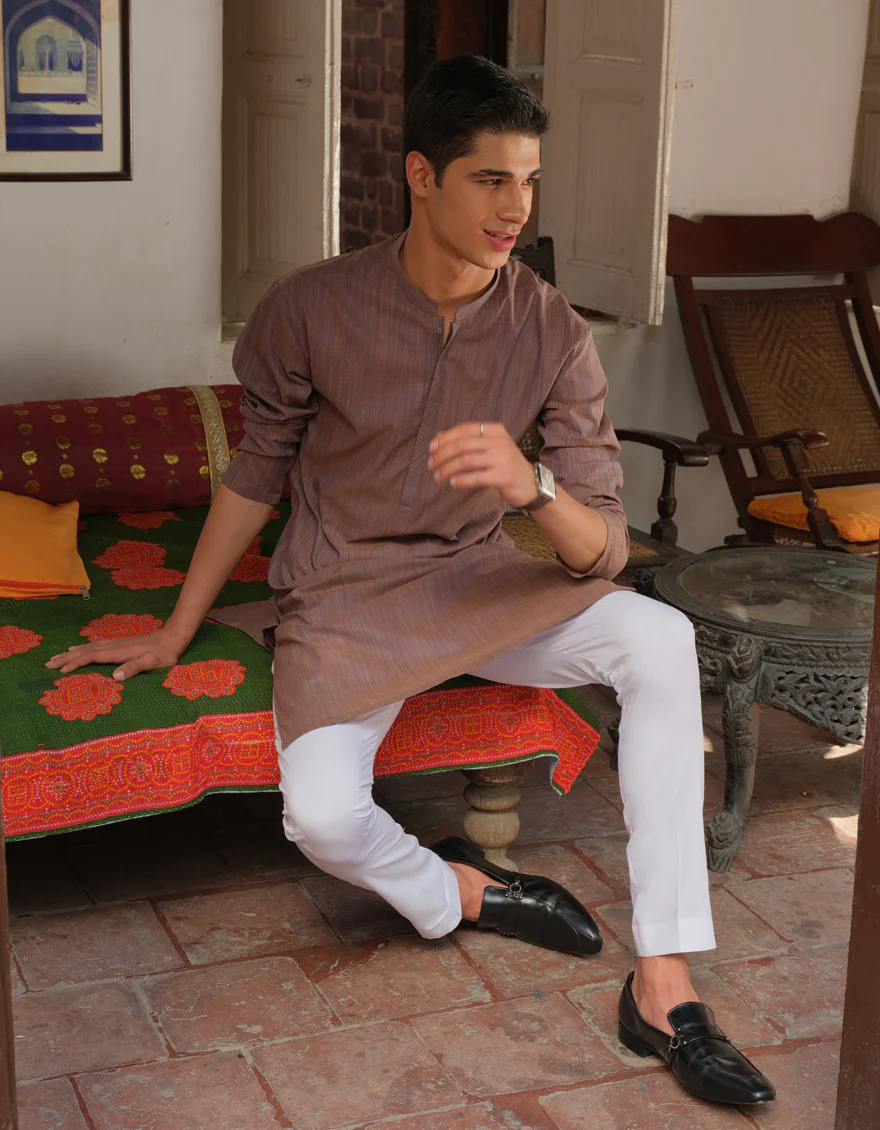 MULTI-BEIGE COTTON KURTA | JJK-A-US-40287/S22/JJ7116-PN - Image 4