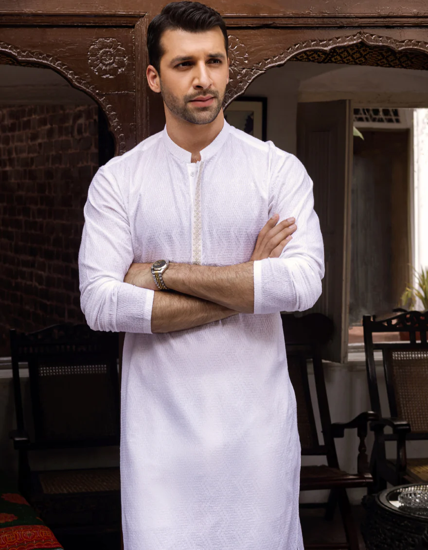 WHITE COTTON KURTA | JJK-A-US-40298/S22/JJ7546-FL - Image 2