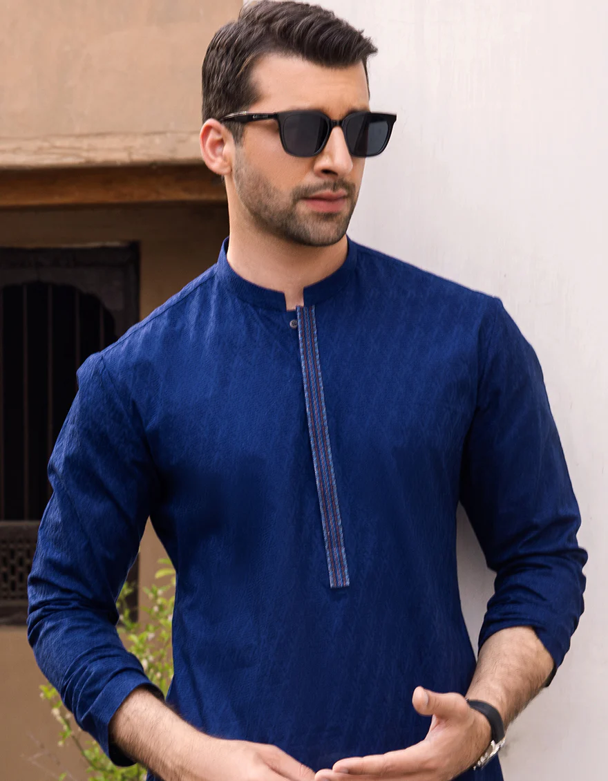 ROYAL BLUE COTTON KURTA | JJK-A-US-40299/S22/JJ7546-FL - Image 2