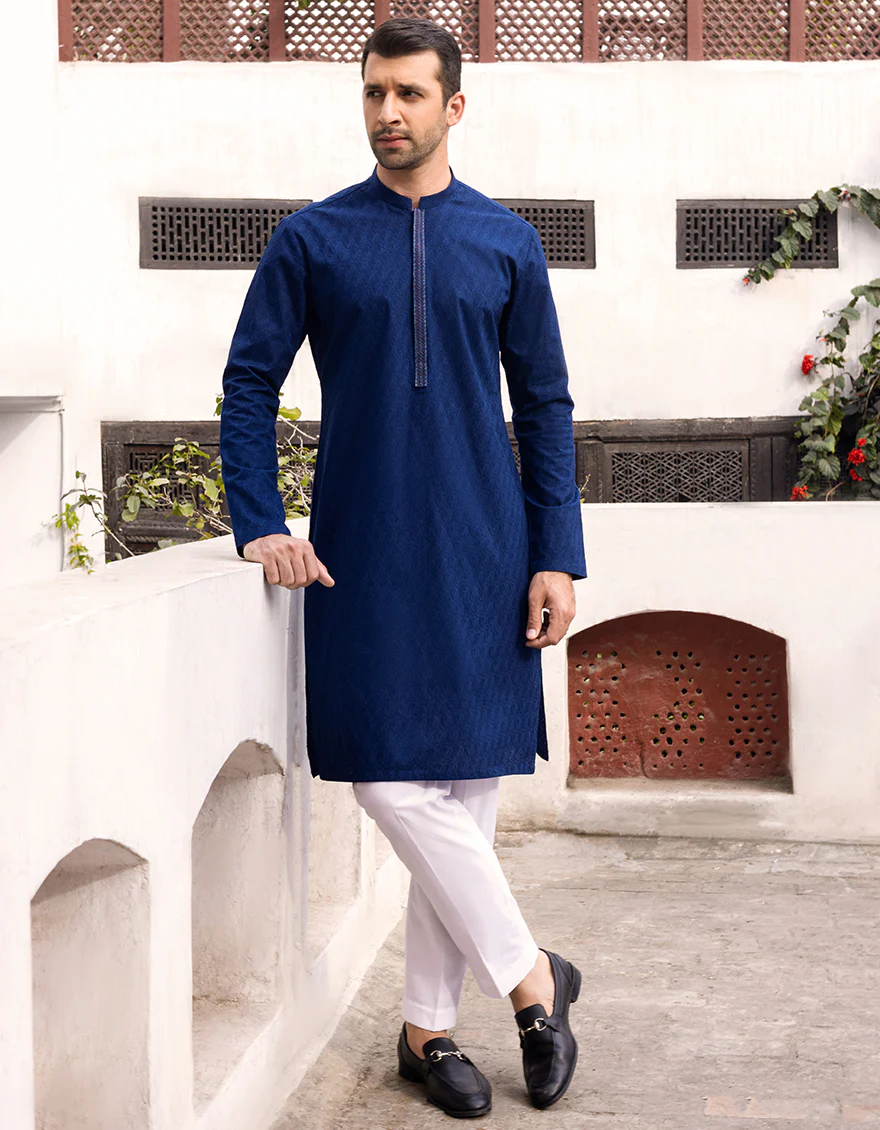 ROYAL BLUE COTTON KURTA | JJK-A-US-40299/S22/JJ7546-FL - Image 3