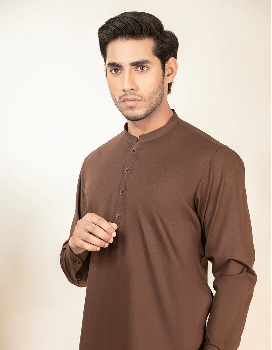 CHOCOLATE BROWN COTTON KURTA | JJK-A-US-40322/S22/JJ7165-PN - Image 2