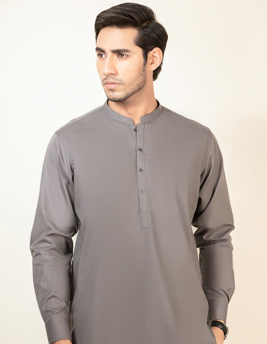 DARK GREY COTTON KURTA | JJK-A-US-40323/S22/JJ7165-PN - Image 2
