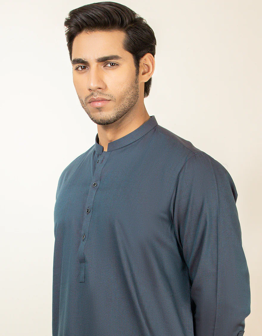 DARK SLATE BLENDED KURTA | JJK-A-US-40324/S22/JJ6688-PN - Image 2