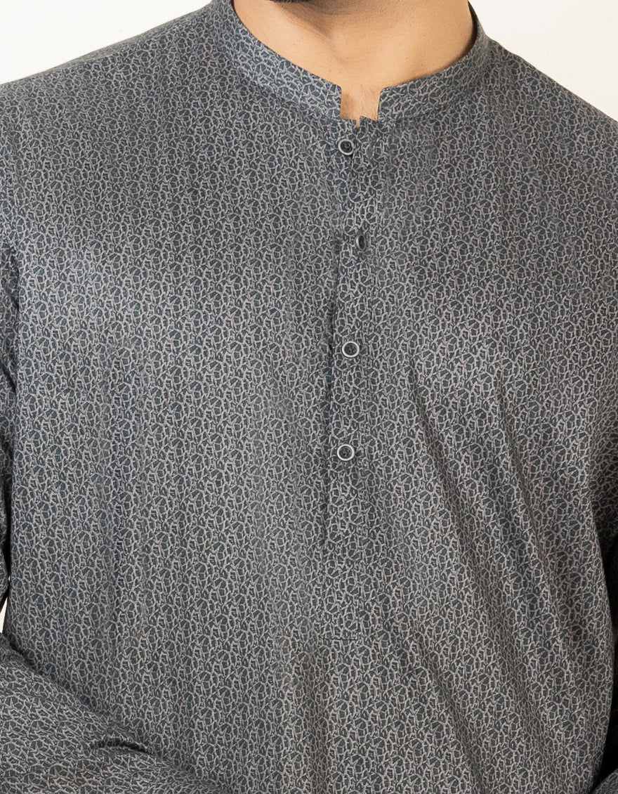 GREYISH BLACK COTTON KURTA | JJK-A-US-40327/S22/JJ6148-PN - Image 3