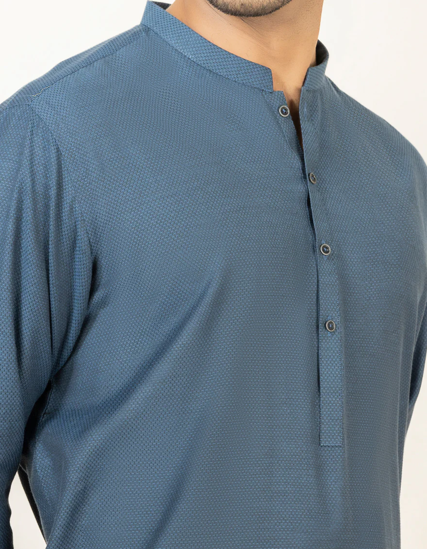 BLUE BLENDED KURTA | JJK-A-US-40329/S22/JJ6809-PN - Image 2