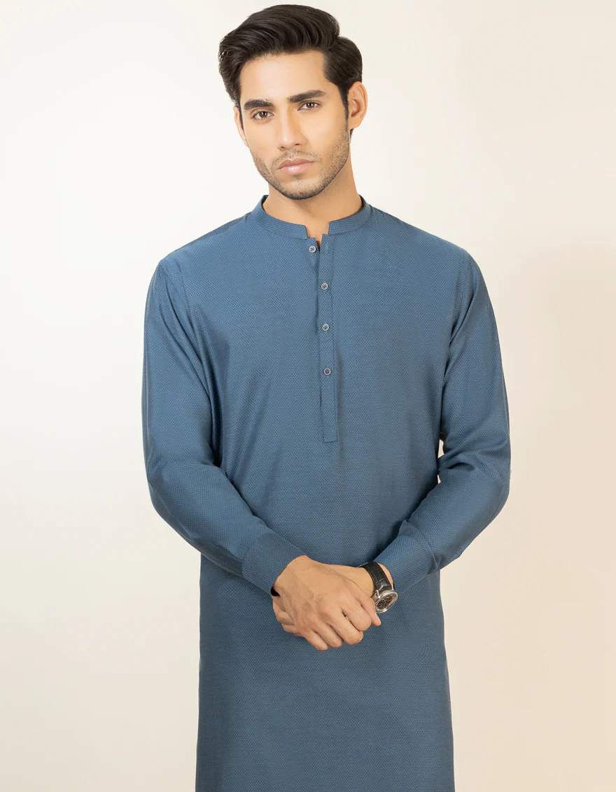 BLUE BLENDED KURTA | JJK-A-US-40329/S22/JJ6809-PN - Image 3