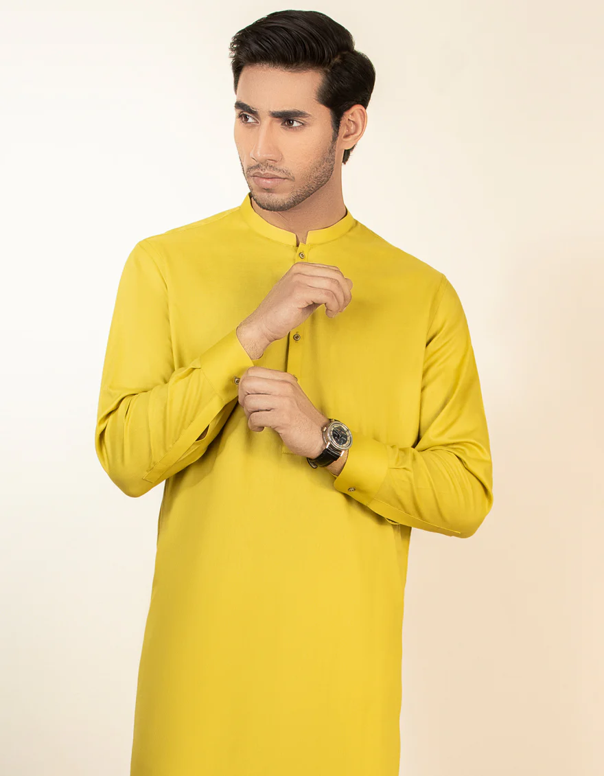 LIME GREEN COTTON KURTA | JJK-A-US-40333/S22/JJ6687-PN - Image 3