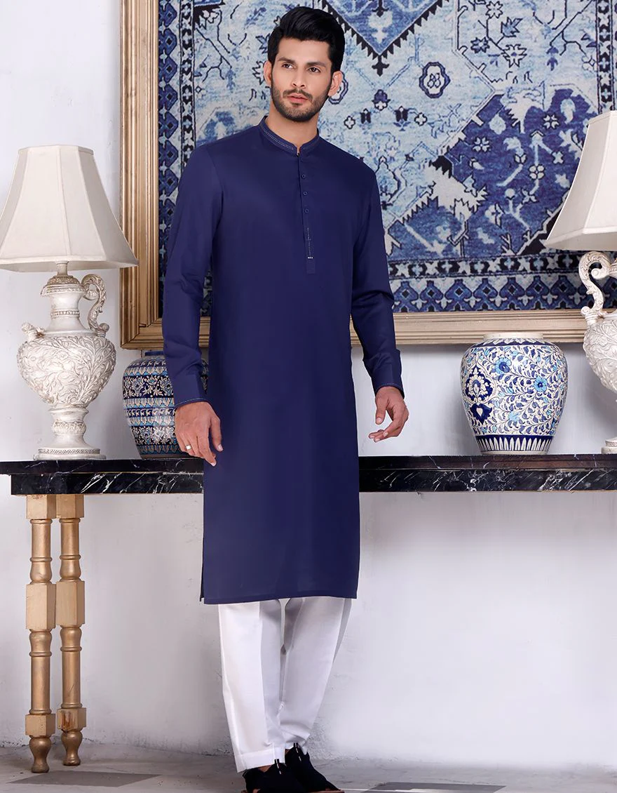 NAVY BLUE KURTA | JJK-A-US-42118/S21/JJ6958 - Image 2