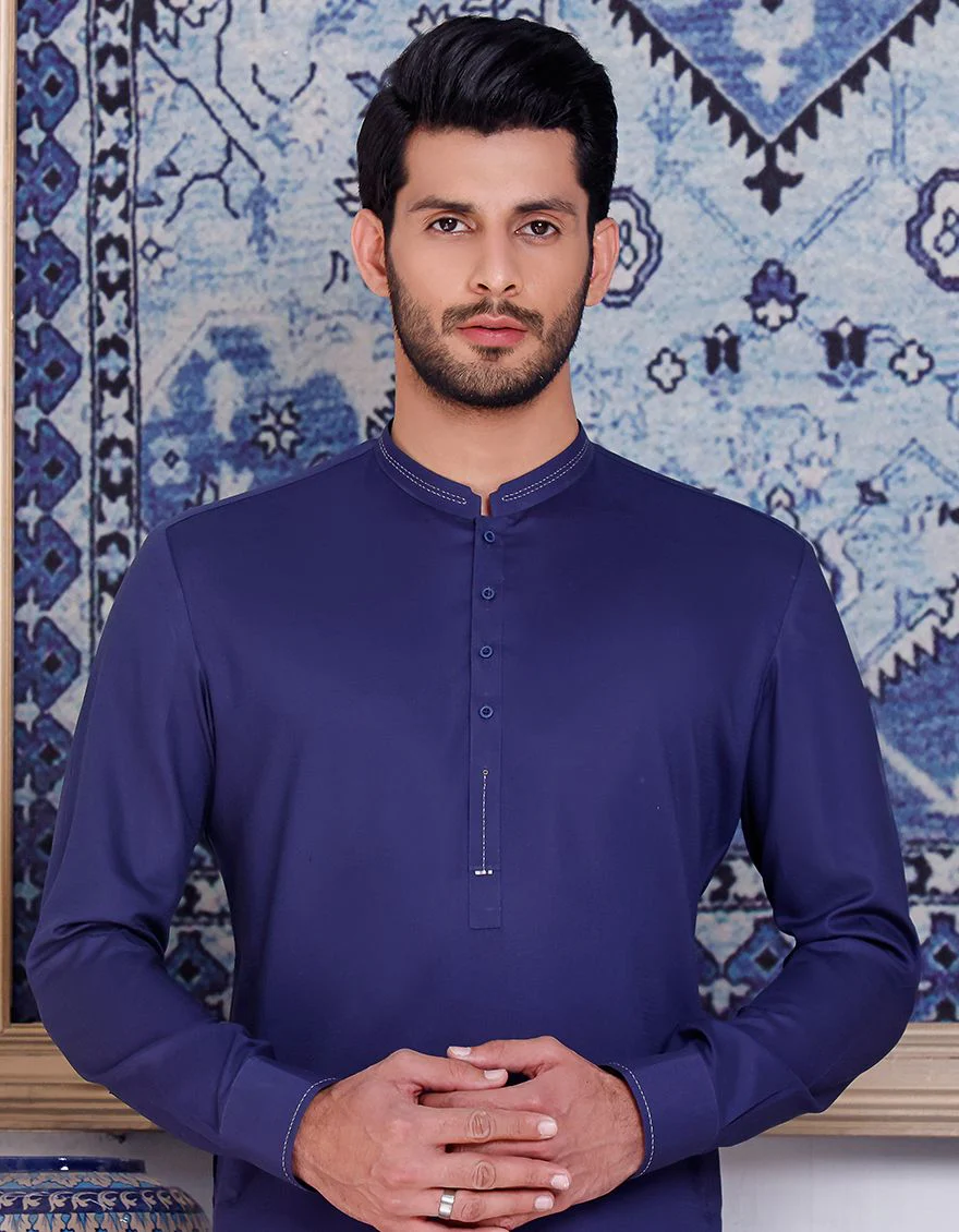 NAVY BLUE KURTA | JJK-A-US-42118/S21/JJ6958 - Image 3