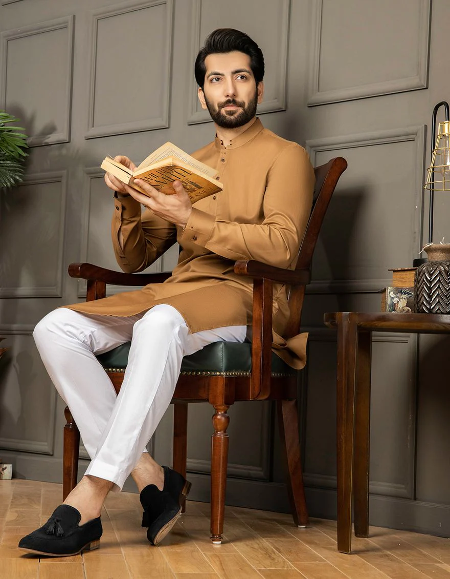 CAMEL BROWN KURTA | JJK-A-US-42133/S21/JJ6958 - Image 4