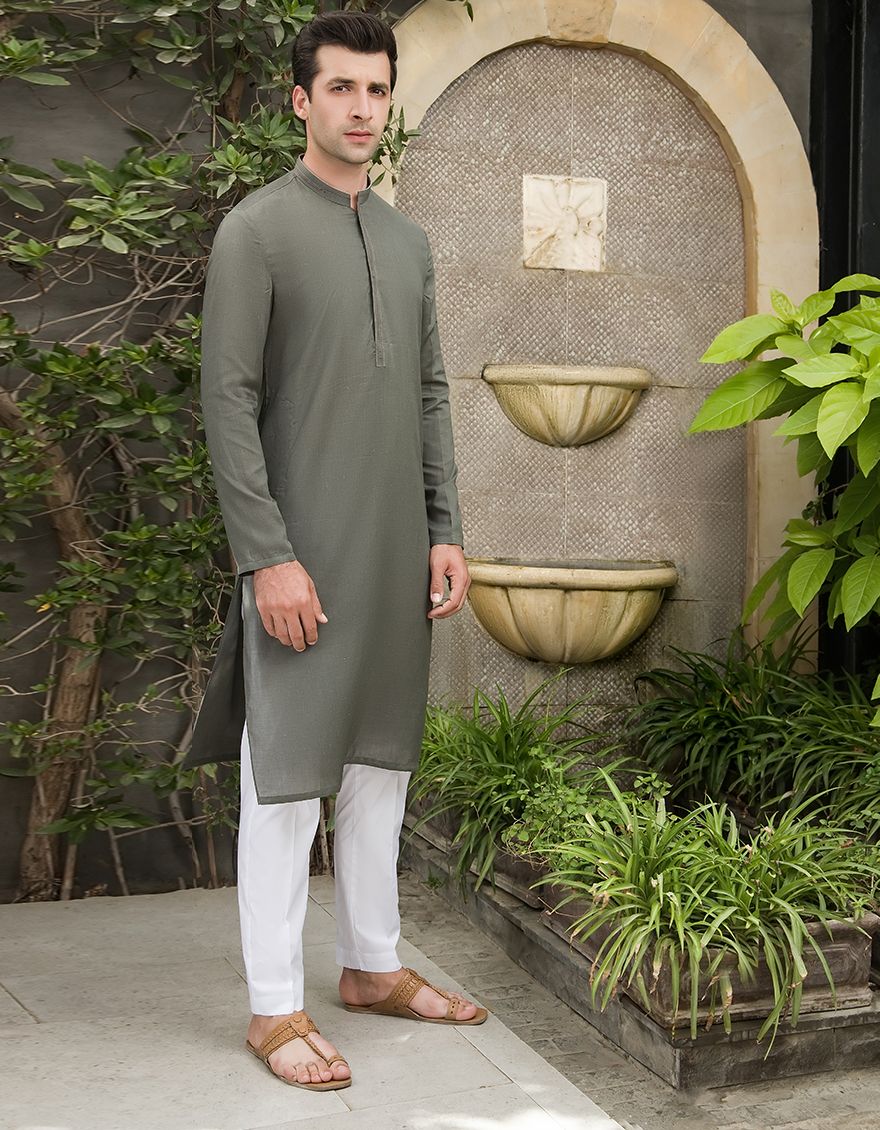 OLIVE GREEN KURTA | JJK-A-US-42173/S21/JJ7435-CL - Image 2