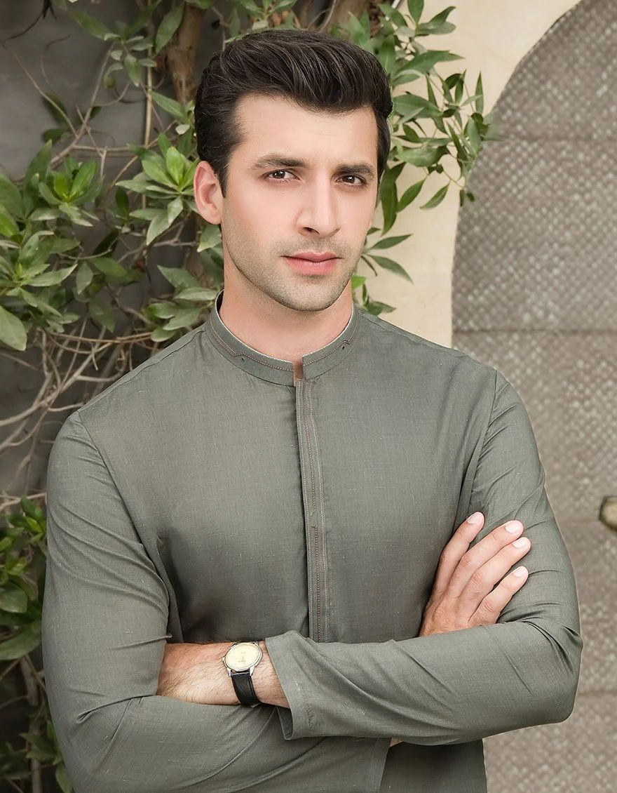 OLIVE GREEN KURTA | JJK-A-US-42173/S21/JJ7435-CL - Image 3