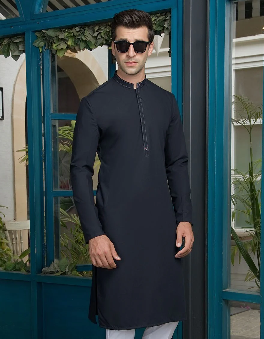 NAVY BLUE NBU KURTA | JJK-A-US-42177/S21/JJ7445-CL - Image 2