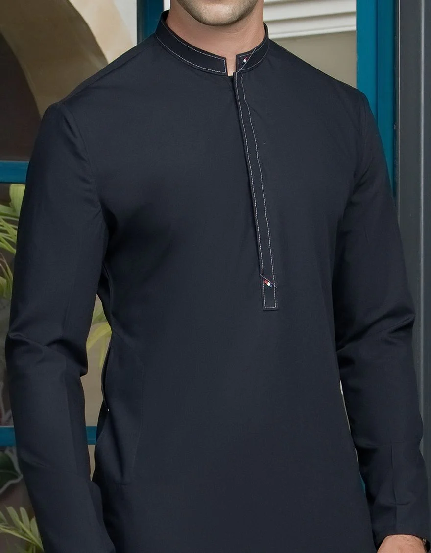 NAVY BLUE NBU KURTA | JJK-A-US-42177/S21/JJ7445-CL - Image 3