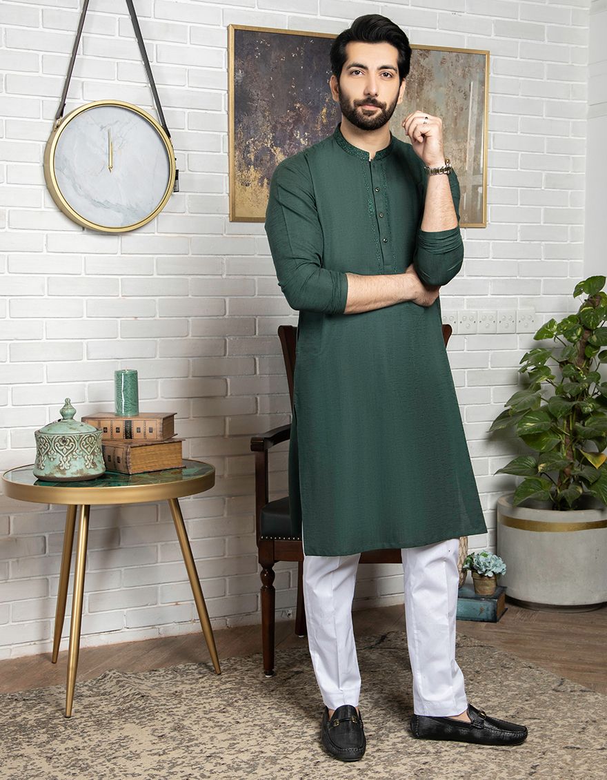 GREEN KURTA | JJK-A-US-42211/S21/JJ7439-SF - Image 2
